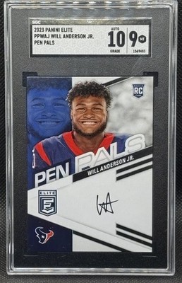 2023 Panini Donruss Elite WILL ANDERSON JR Pen Pals SGC 9/10 Rookie Auto Texans