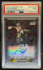 2024 Stadium Club Paul Skenes Chrome Auto RC #SCCA-SKE Pirates PSA 9