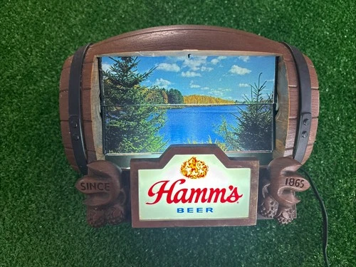 Vintage Hamm's Beer Barrel Motion Flip Sign Lighted