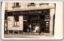 Vintage RPPC Special-Haus für Haarpflege Hair Salon Storefront Germany BB177