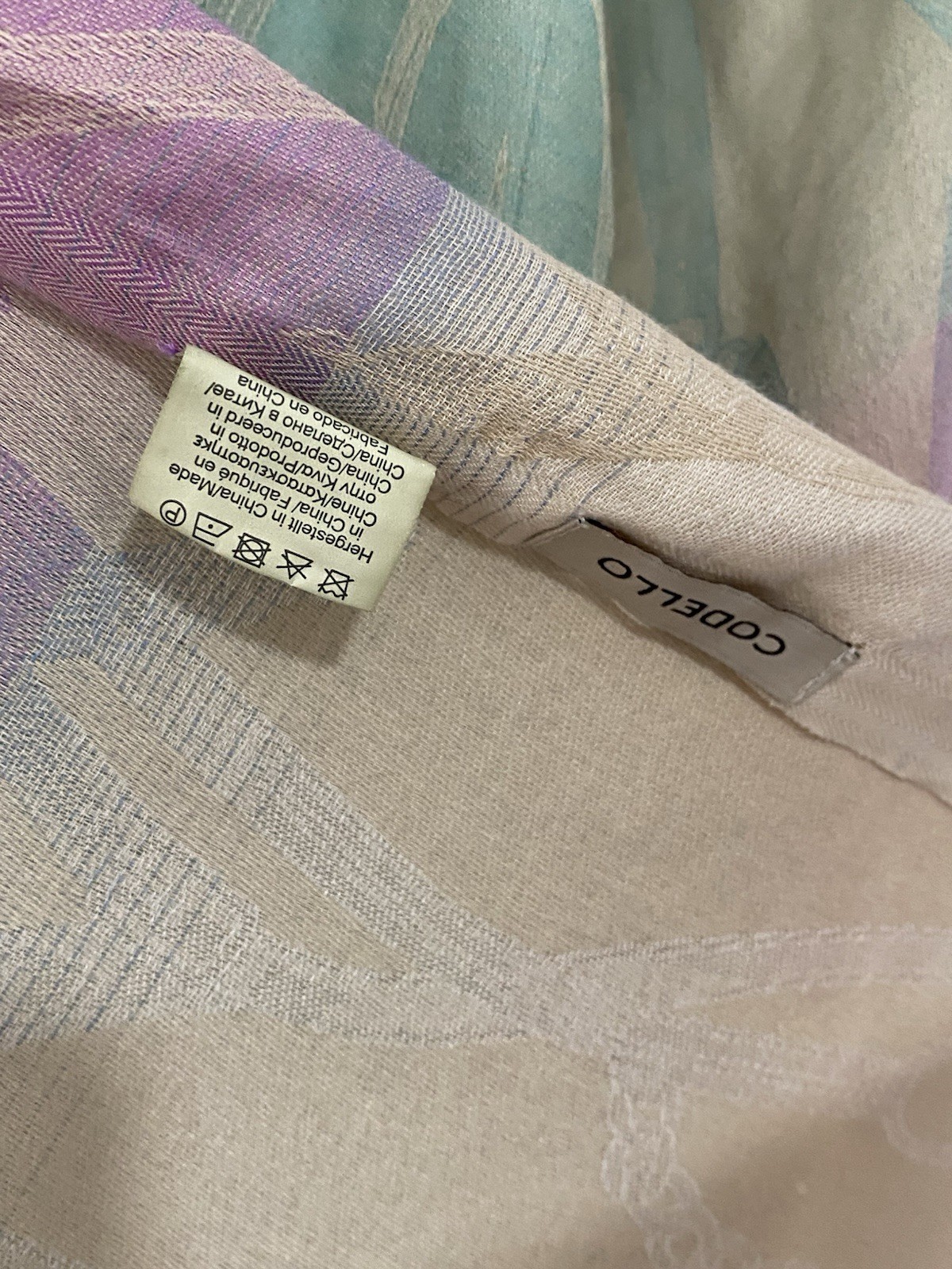 CODELLO Polyester Multicolored Scarf W/Embroidere… - image 3