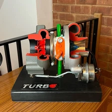 Vintage Turbo Charger Cutaway Teaching Aid Model Tabletop Automobilia Man Cave