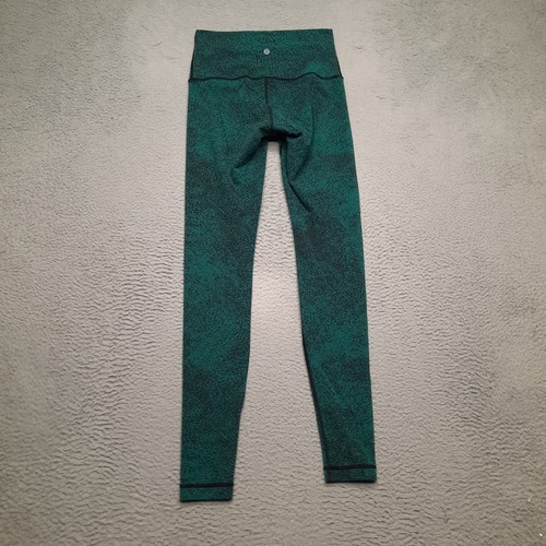 Lululemon Pants Women's 8 Wunder Train Tight Legging HR Green Black Speckle Yoga - Picture 4 of 6