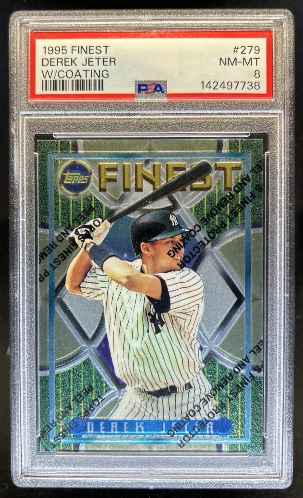 1995 Topps Finest Derek Jeter Rookie RC #279 New York Yankees PSA 8