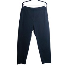 Uniqlo Airism Black Pull On Straight Leg Stretch Travel Pants Large Quick Dry