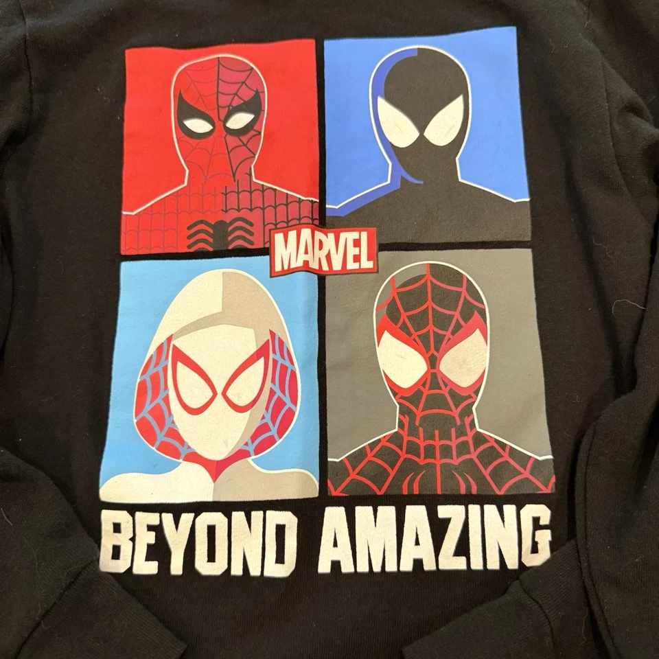 Marvel Boys Spider-Man Beyond Amazing Cómic Pullover Sudadera Negra Nueva Mediana Foto 2 de 4