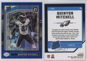 2024 Panini Donruss Optic Rated Blue Hyper Prizm Quinyon Mitchell #282 Rookie RC