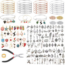 Bangle Bracelets Making Kit 317 Pcs Charm Bracelet Making Kit with Expandable Ba