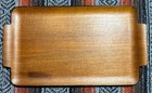 Vintage Teak Wood Serving Tray Japan Molded Rectangle Platter Mid Century Modern — photo 2