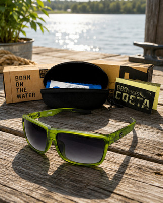 Costa Del Mar Green Frame Gray Gradient Sunglasses UV400 Fishing Outdoor