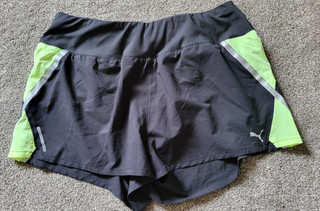 PUMA Drycell Activewear Shorts Black/Green. Wide Waistband with Zip Pocket L