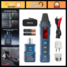 LCD Circuit Breaker Finder  GFCI Outlet Tester, 90-130V Tracer Tool w/ Flashlig