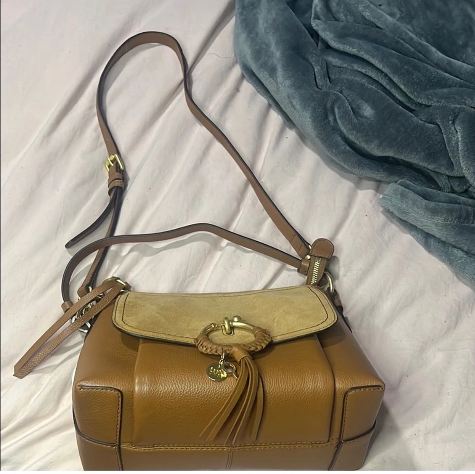 Bolso Bandolera See By Chloe Cuero y Gamuza Marrón Joan Satchel NUEVO Foto 3 de 4