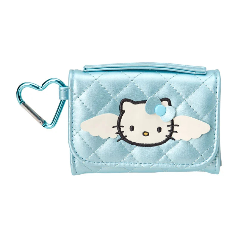 【Sanrio】 Hello Kitty Wallet-shaped coin purse Blue ( miniature quilt )