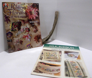 Vtg Bucilla’s 1997 Silk Ribbon Embroidery Transfers & Ribbon Florals Magazines