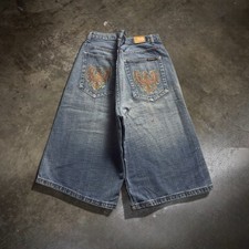 Pantalones Cortos NBN Gear Para Hombres 36 De Colección Mega Sueltos Lavados Ligeros Largos Patinador Denim Shorts