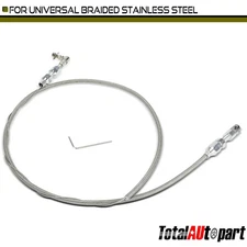 1x New 35.43 Inch Braided Stainless Steel Throttle Cable Assembly for Universal
