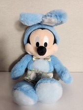 New Disney Store Mickey Mouse Blue Plush Easter Bunny w/ Bowtie Shorts NWT