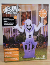 Ghost Inflatable Graveyard Scene LED Gemmy 5 ft