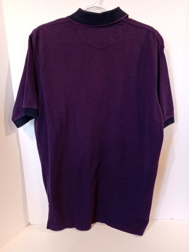 Ralph Lauren Men L Polo Golf Shirt Short Sleeve Houndstooth Purple Black Pony - Picture 5 of 7