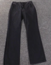 nydj jeans size 10 straight lift tuck blue embellish stretch womens dark wash