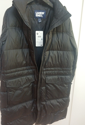 RRP£220 Size M(14-16) Women's 80%Down Coat Black Land's end NEW - Picture 5 of 9