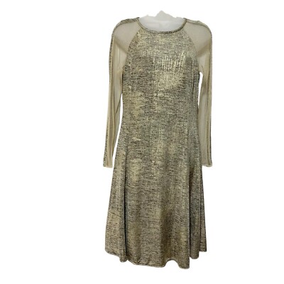 gold metallic sheer dress Gold Golden Dusk Sequin Dress main image 1