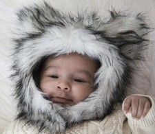 ESKIMO KIDS FAUX FUR WINTER HAT TODDLER YOUTH SIZE 2-10 WOLF SHEPHERD DOG WARM