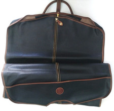 TRUSSARDI PORTA ABITI BORSA VIAGGIO INDUMENTI PELLE CUOIO CRESPO BLU TRAVEL BAG