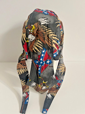 Patriotic American Flag Eagle Doo Rag Bandana Biker Deluxe Head Wrap Skull Cap