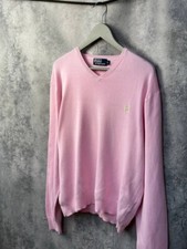 Polo Ralph Lauren Vintage V-Neck Sweater 100 Pima Cotton Men's Size XL