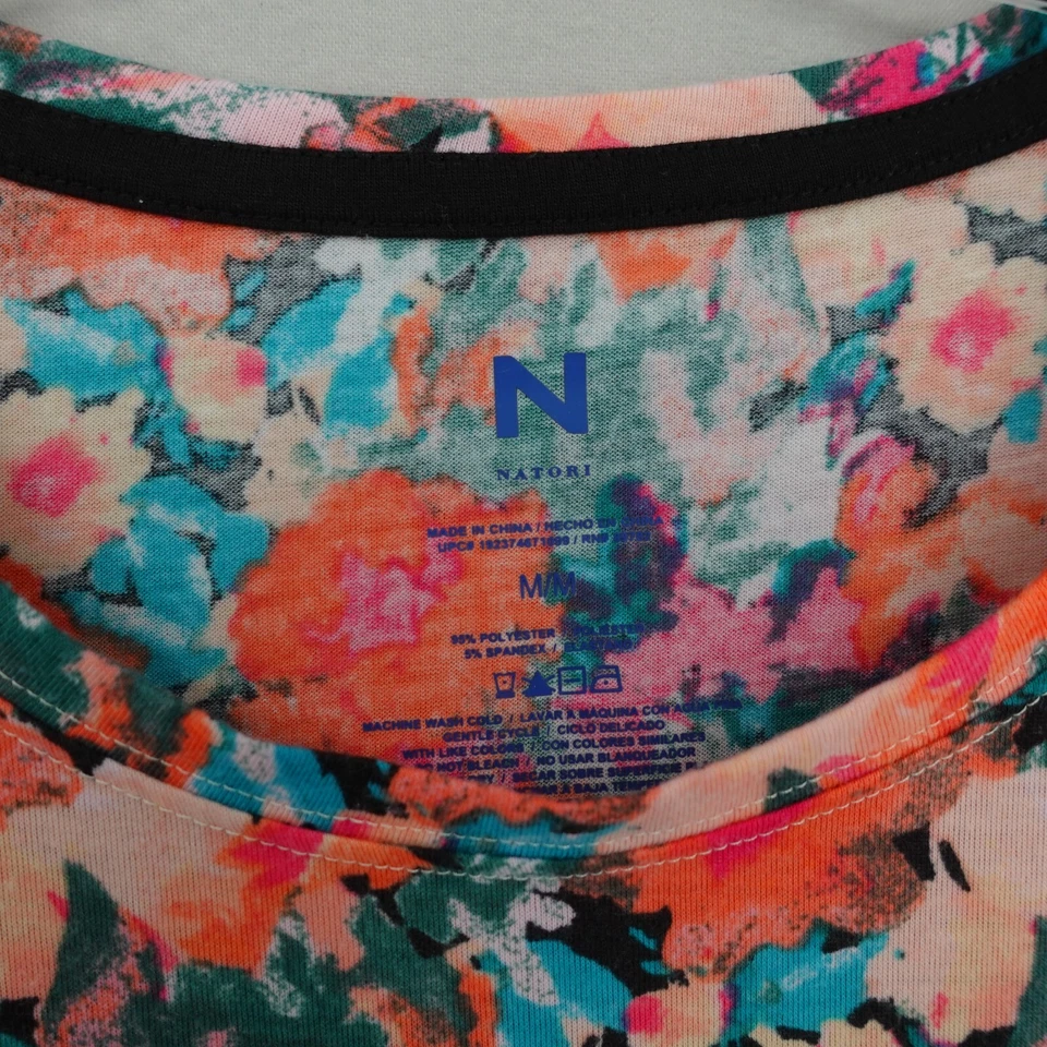 Camisa de dormir Natori para mujer mediana manga corta multicolor estampado floral elástica Foto 2 de 4