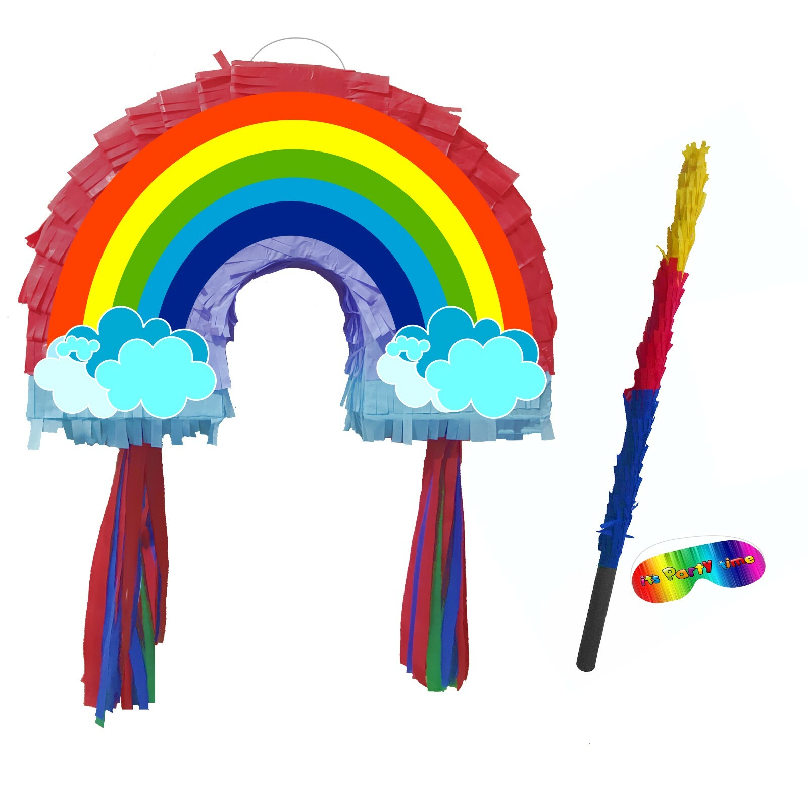 Large Rainbow Pi&ntilde;ata Theme Party Smash Game bless Unicorn baby shower Hazel Tea