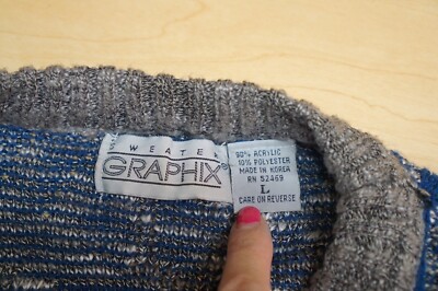 Vintage Sweater Graphix Mens 3D Knit Multicolor Geometric Sweater 