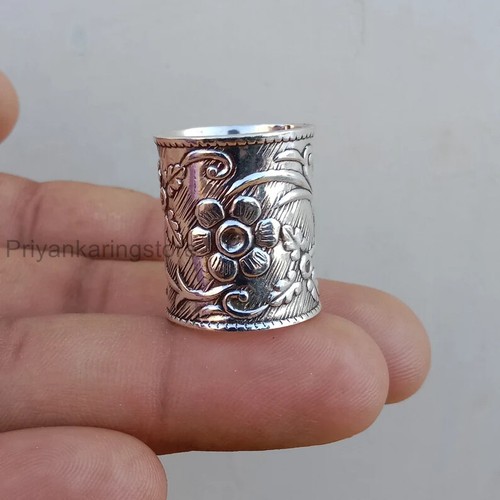 925 Sterling Silver Band Ring, Handmade Band Ring, Band Ring Silver, Boho Ring, - Picture 6 of 6