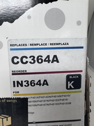 HP 64A Compatible - BLACK TONER CARTRIDGE - FACTORY SEALED - IMAGING NOW CC364A - Picture 2 of 4