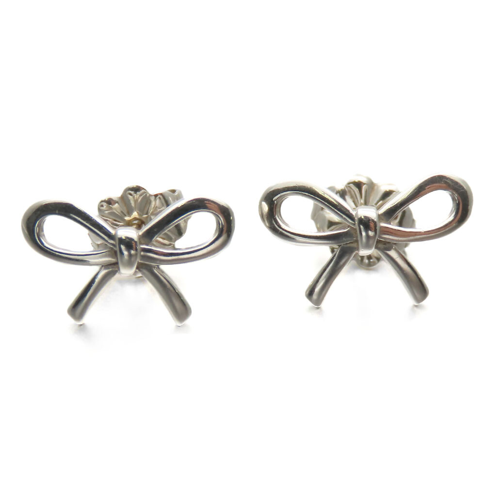 USED TIFFANY&Co. Pierce ribbon Bow Silver925 1.4g Silver Accessories