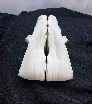 CHANEL靴 Auth Chanel G34464 White Leather Mary Janes Sneaker Shoes - Size
