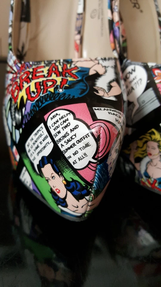 Bumper Brand Womens Comic Book Print High Heel Stiletto Pumps Shoes Sz 8.5 US - Image 4 of 4