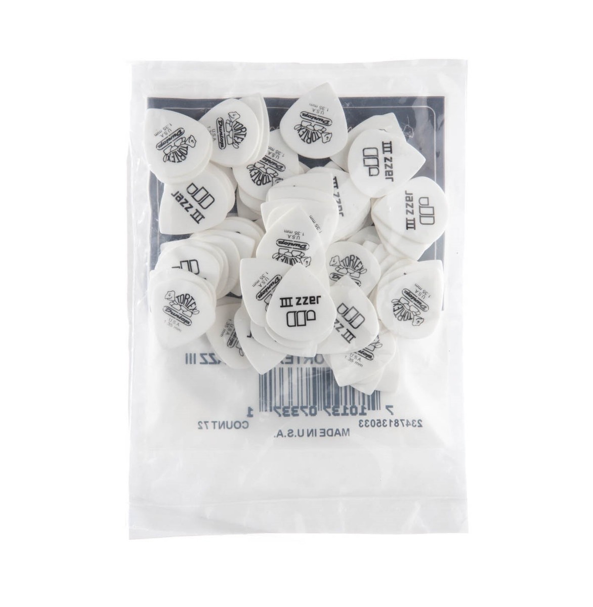 Dunlop Guitar Picks 72 Pack Tortex White Jazz III Size 1.0mm 478R1 - Foto 12