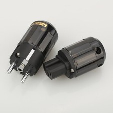 Rhodium Plated EU Version Power Plug  IEC Connector for HiFi Power Cable DIY