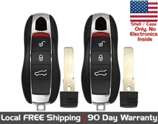 2x New Replacement Proxy Key Fob Remote SHELL / CASE For Select Porsche Vehicles
