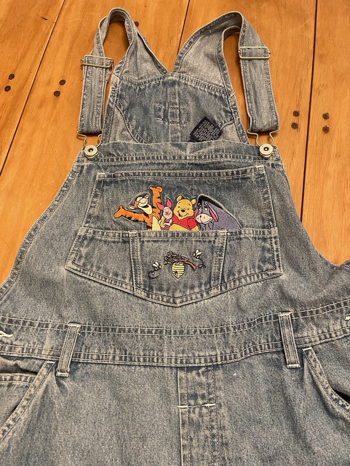 Vintage Disney Denim Overalls L Winnie The Pooh E… - image 2