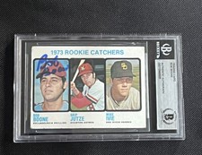 BOB BOONE 1973 TOPPS ROOKIE SIGNED AUTOGRAPHED CARD #613 BECKETT BAS AUTHENTIC