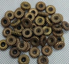Gold antiqued metalized Spacer, Disc Beads 10.5mm 45pc.pack