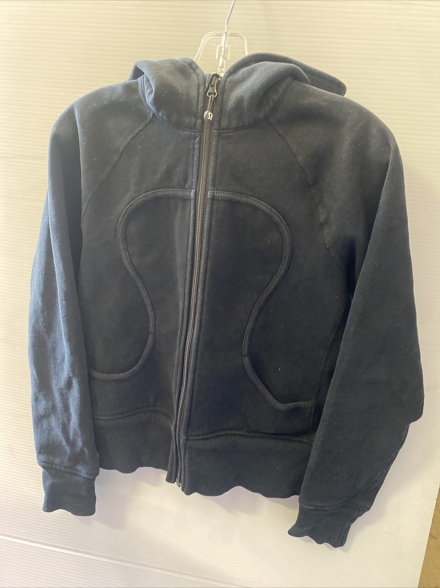 Womens Lululemon Zip-up Hoodie Black Scuba Athletic Size 6