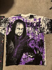 WWF Undertaker Modern AOP Shirt Size Large WCW WWE ECW Paul Bearer
