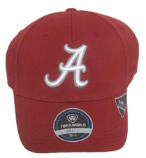 Alabama Crimson Tide Crimson Red Stretch Fitted Hat By Top of the World, M-L