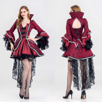 Uniform Frack Kostüm Halloween Rollenspiel Vampir Hexe Königin Kleid Nachtclub
