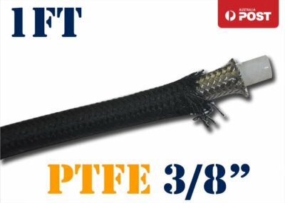 3/8" 10MM Fuel Hose - 3FT Nylon Stainless Steel PTFE Line For E85 Ethanol & Racing